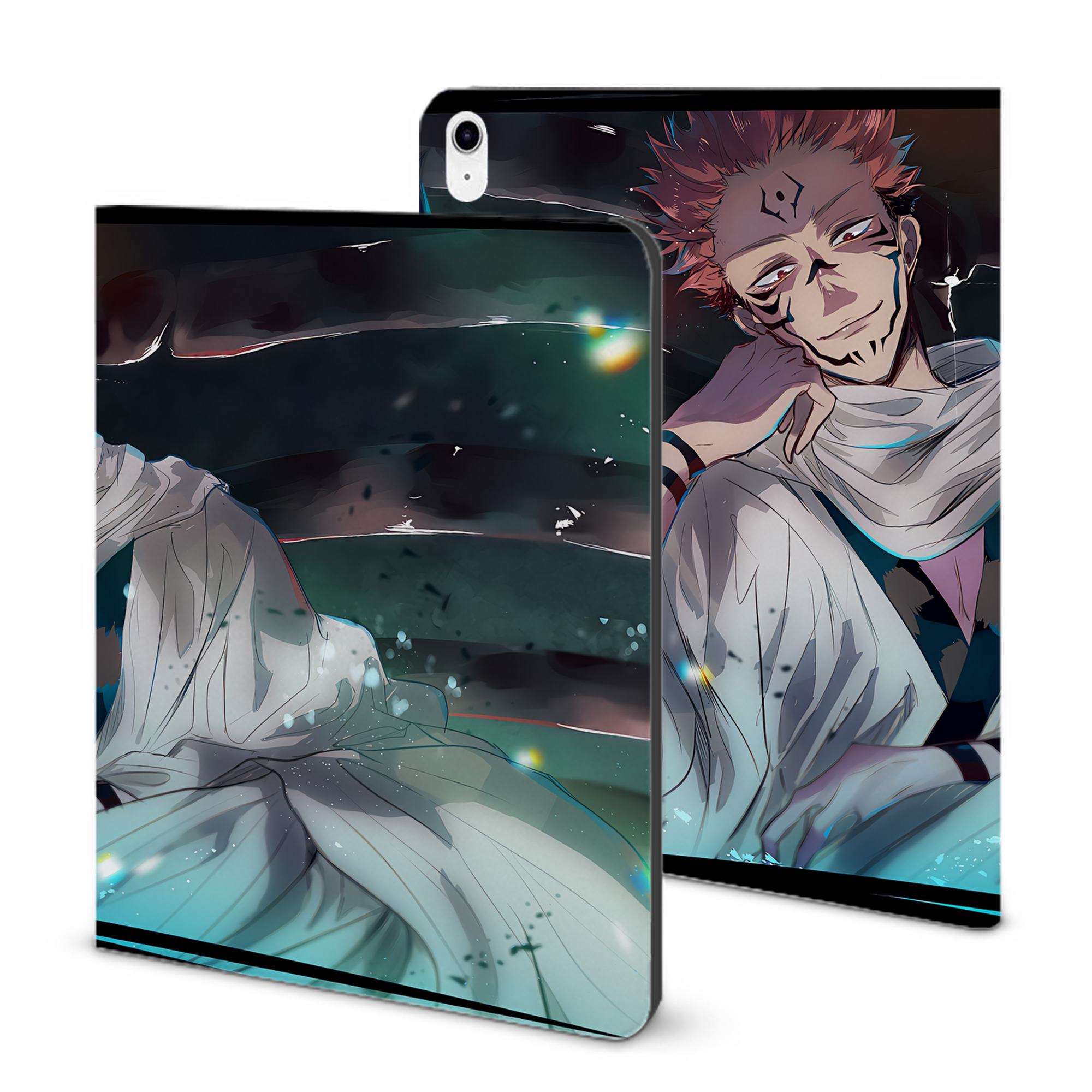 （画像用） 呪術廻戦 Jujutsu Kaisen IPad ケース ブック型 PUレザー TPU 耐衝撃 軽量 薄型 ペン収納なし 全面保護 IPad 各モデル対応